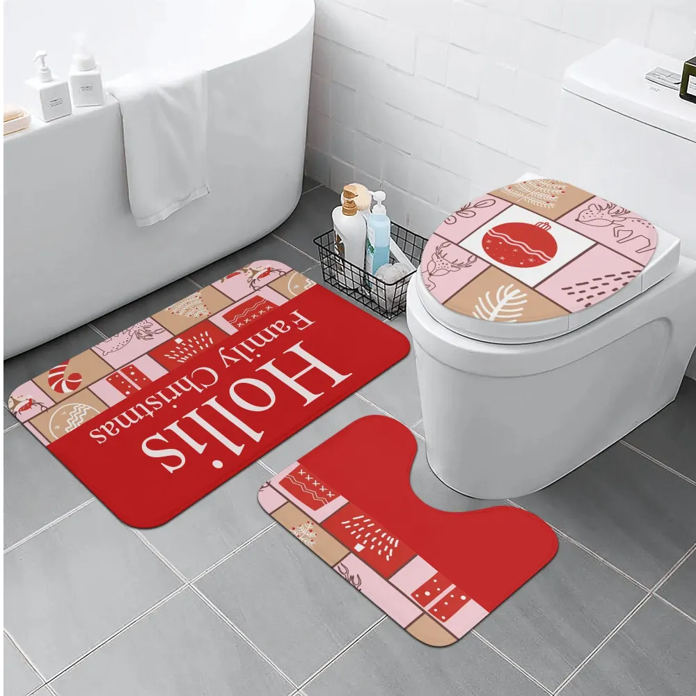 Pink reigndeerToilet Set