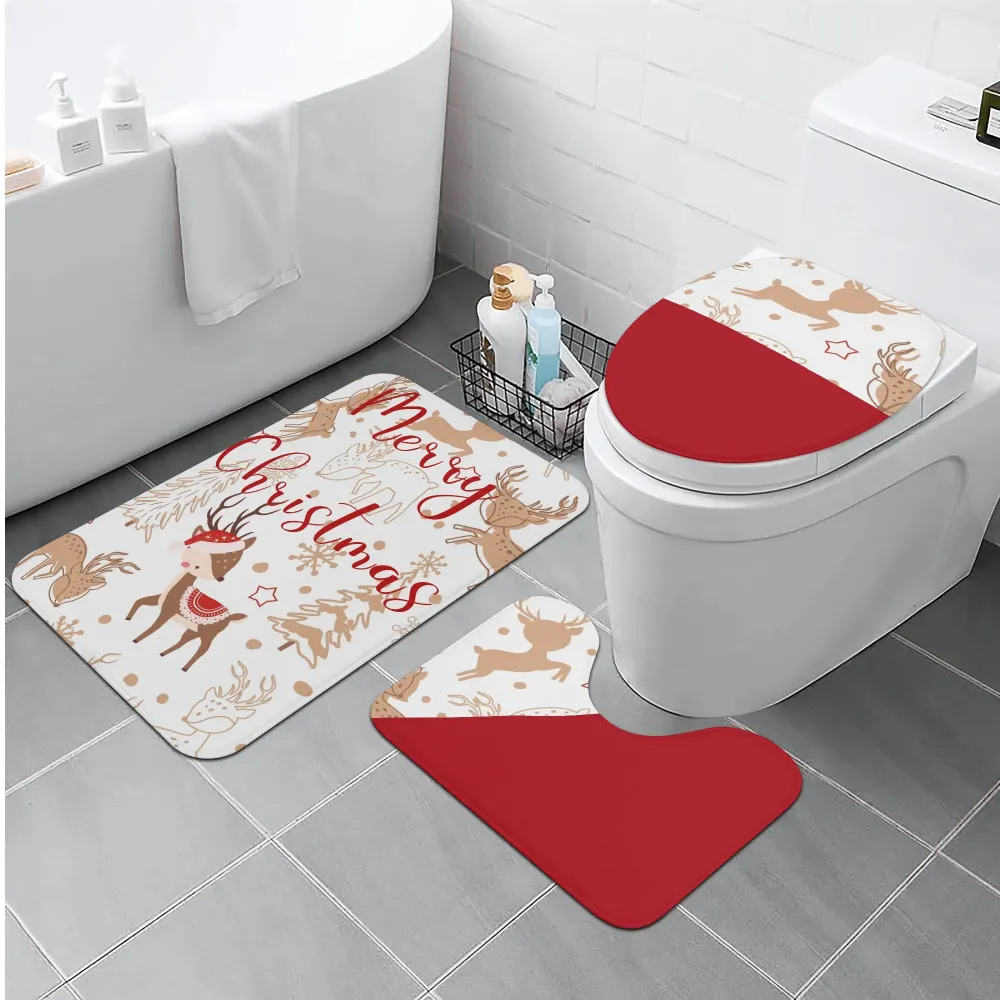 Boho Raindeer Christmas Toilet Set