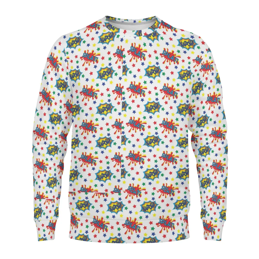 Kid's white Hero Print Sweater