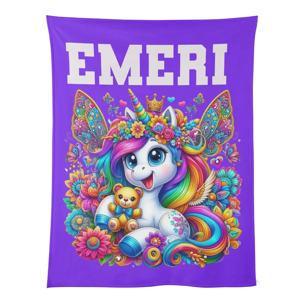 Unicorn Flannel Breathable Blanket 4 Sizes for Kids