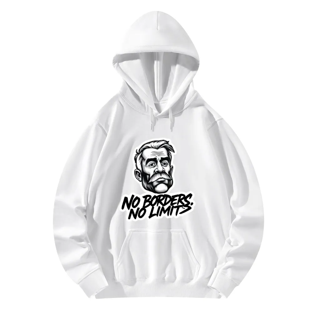 Made-to-Order FOREIGNBREED No Borders No Limits Adult Cotton Hoodie, Classic Casual Pullover, Suitable for Spring-Autumn-Winter, 4 Color Options