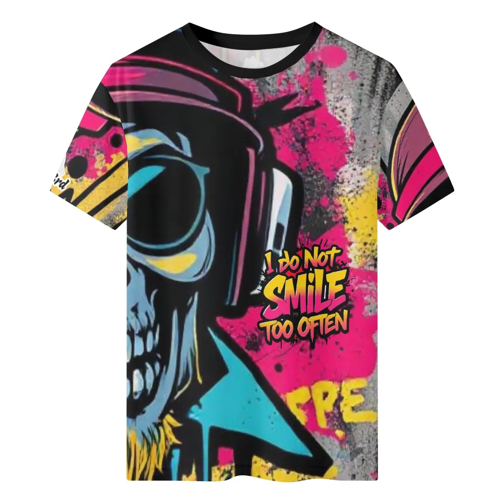 High-Quality Polyester All-Over Print T-Shirt for Men - Breathable, Durable, Comfortable, Ideal for Any Occasion & Easy Care