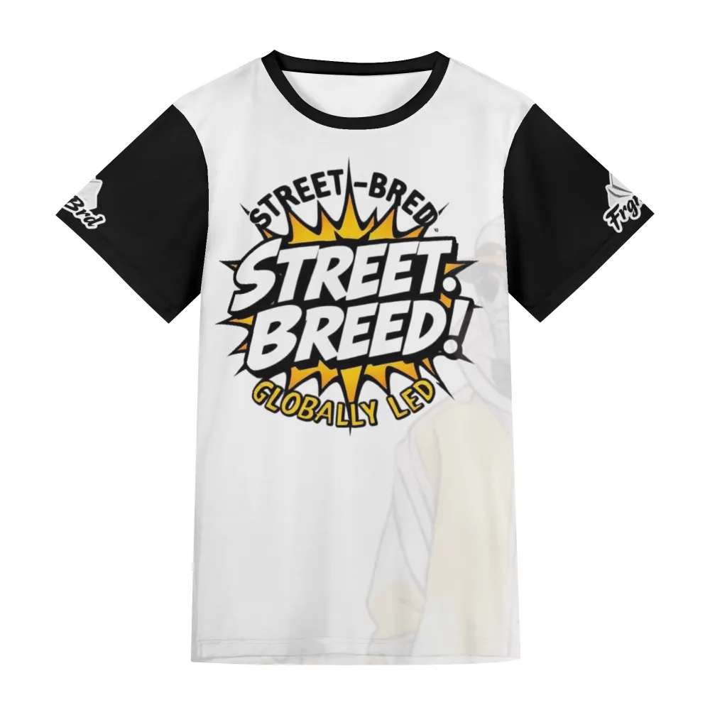 FOREIGNBREED Limited Edition Streets Short Sleeve T-Shirt for Men & Women - All-Over Print Design - Stretchy Polyester Spandex Blend