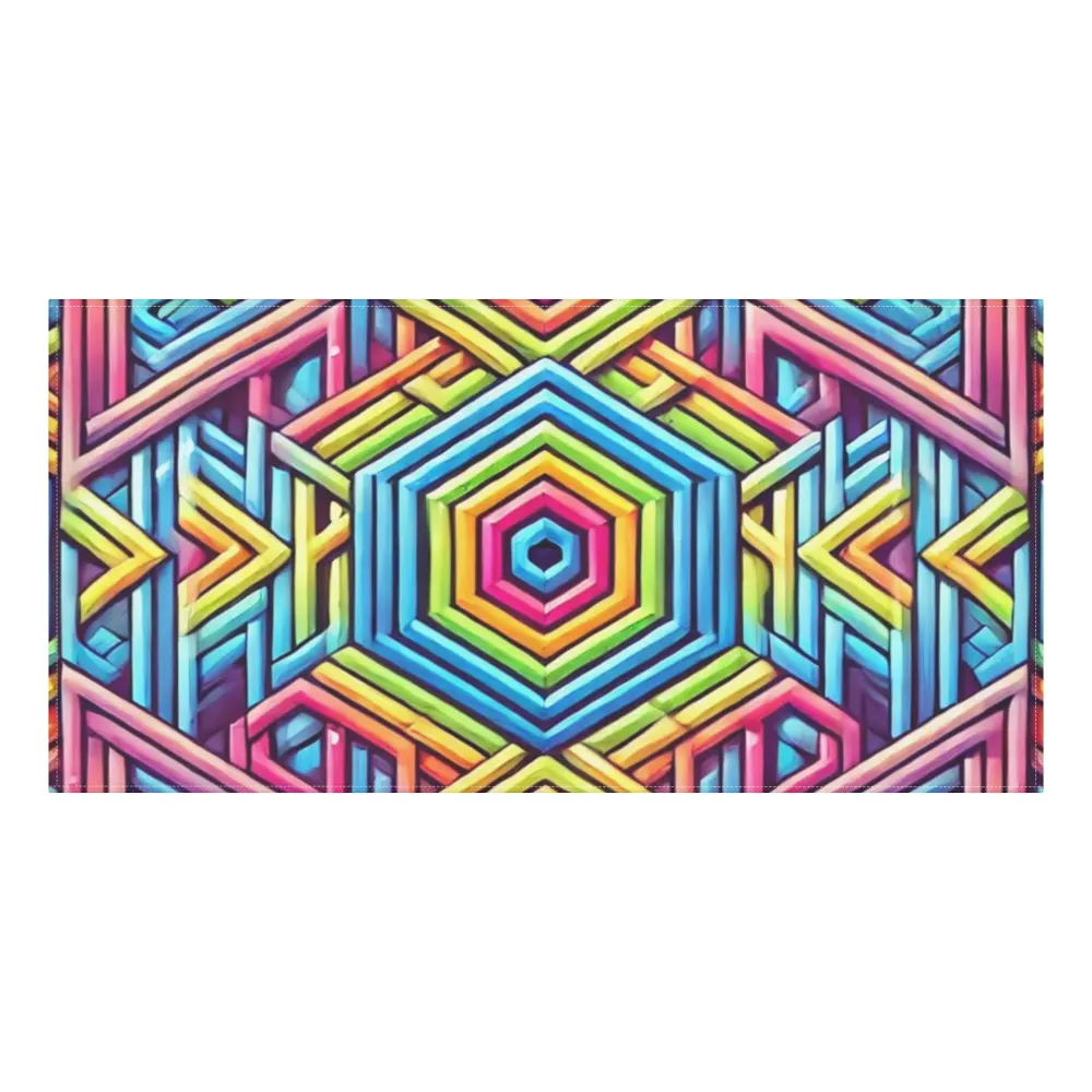 Customizable Microfiber Peach Velvet Table Runner | Modern Asymmetrical Geometric Design | Ideal for Wedding, Birthday & Party Decor
