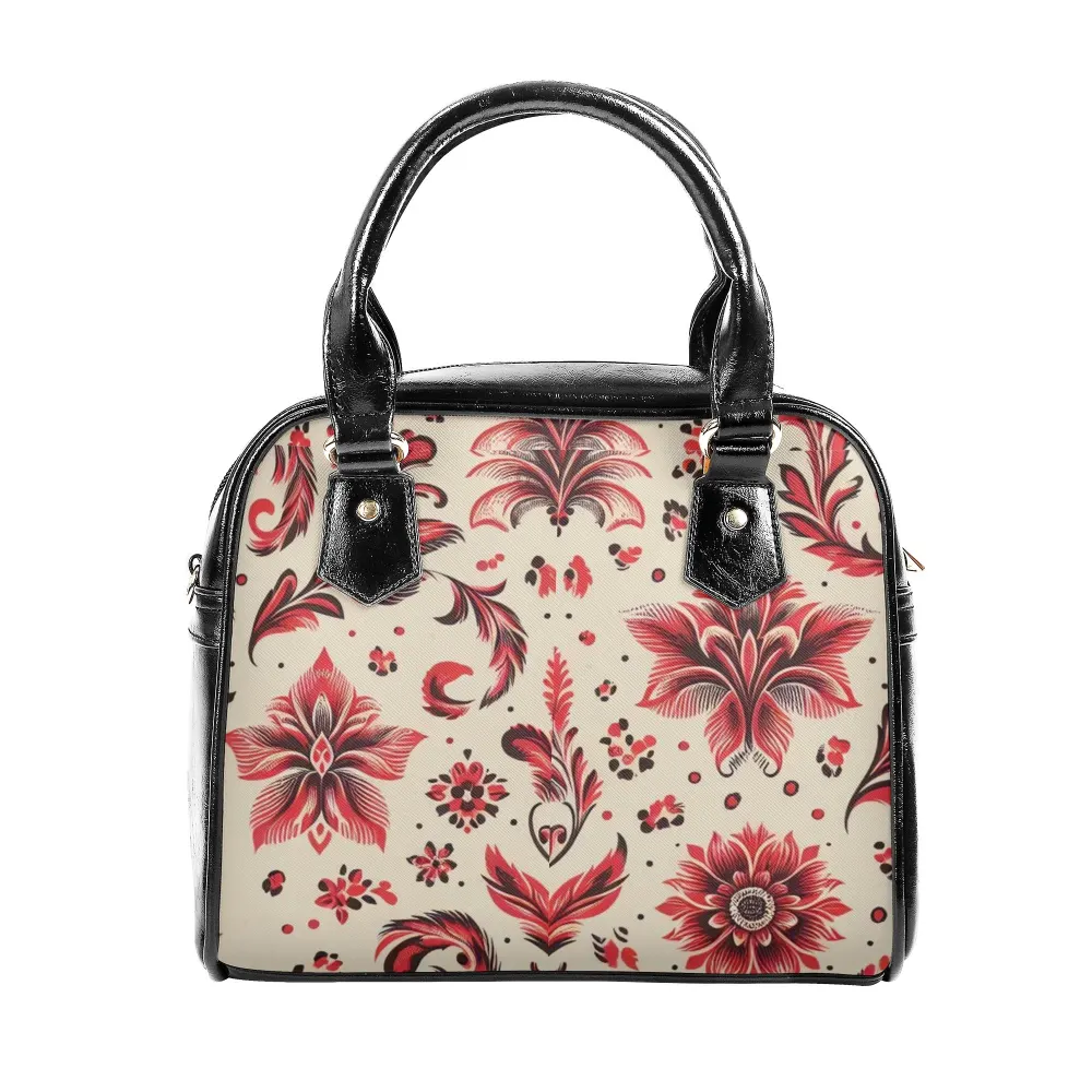 Stylish PU Leather Floral Print Women's Shoulder Bag - Spacious Interior with Pockets - Stylowa damska torebka na ramię z kwiatowym wzorem – przestronne wnętrze z kieszeniami
