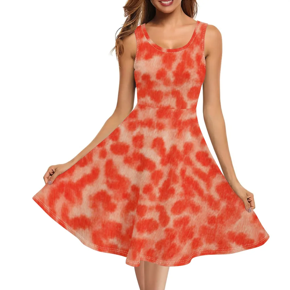 Women's Stylish Midi Wrap Dress - A-Line, Sleeveless, Round Neck, Pockets, 30°C Wash