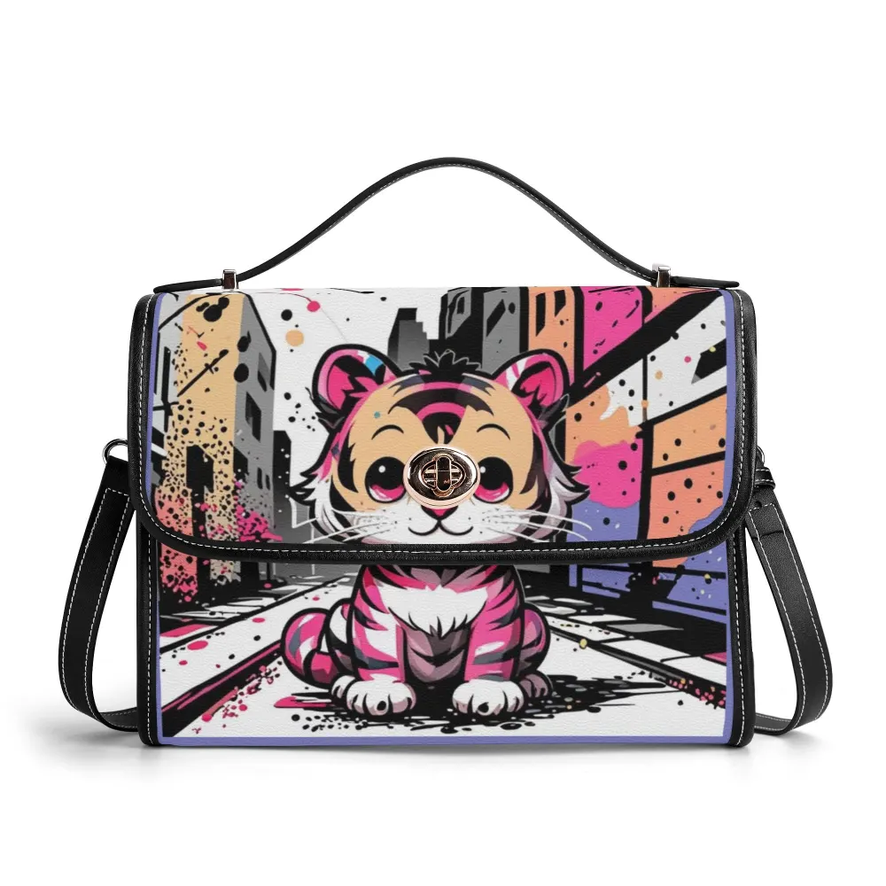 Kawaii Cat PU Leather Satchel Bag