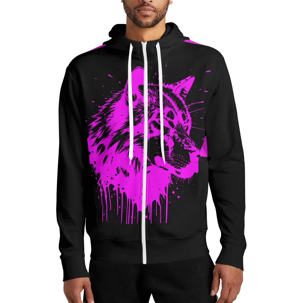 Pink Wolf Adult Turtleneck Hoodie