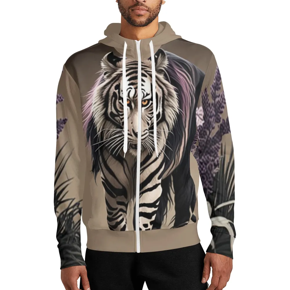 Gothic Tiger Adult Turtleneck Hoodie
