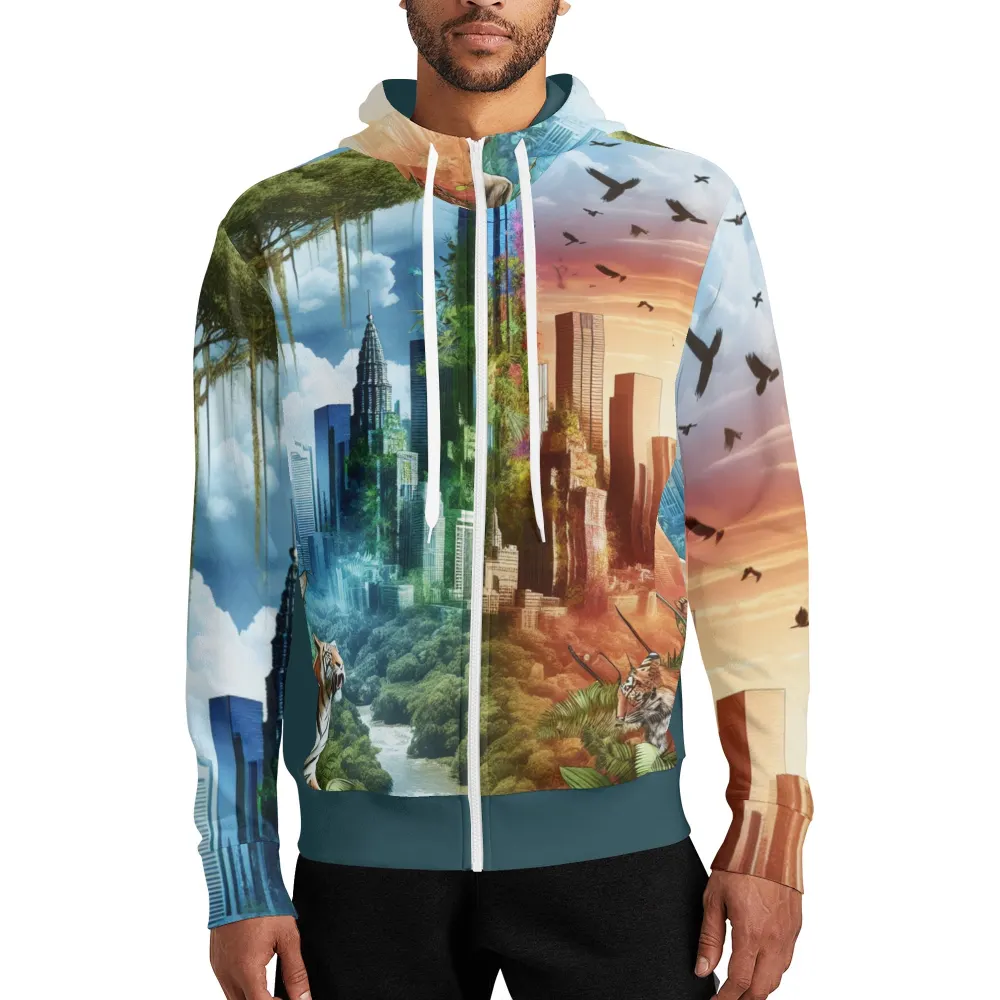 Adult Jungle City Fusion Turtleneck Hoodie