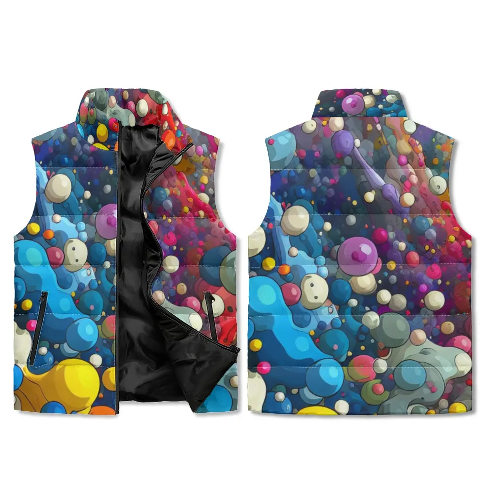 Unisex Lightweight Paint Splatters Puffer Vest
