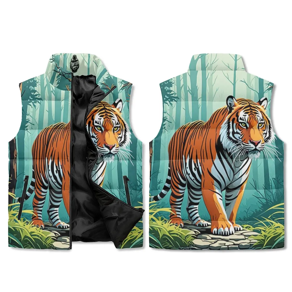 Unisex Lightweight Tiger Puffer Vest