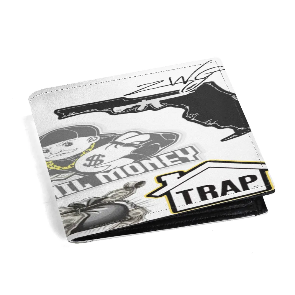 Men's Minimalist Top-Grain Leather Wallet Paper Folded Wallet
