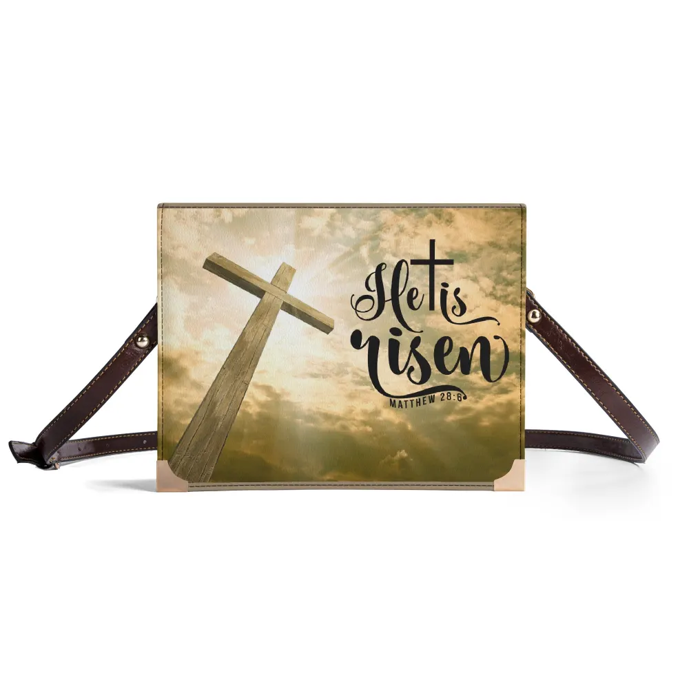 Personalized "He Is Risen" Bible Handbag Book Cover for Literary Lovers