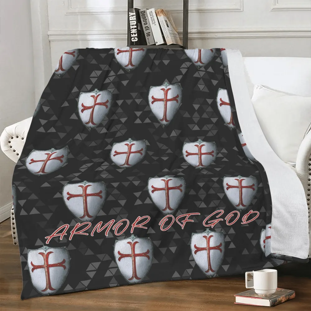 Soft Polyester Armor Of God Premium Fleece Blanket