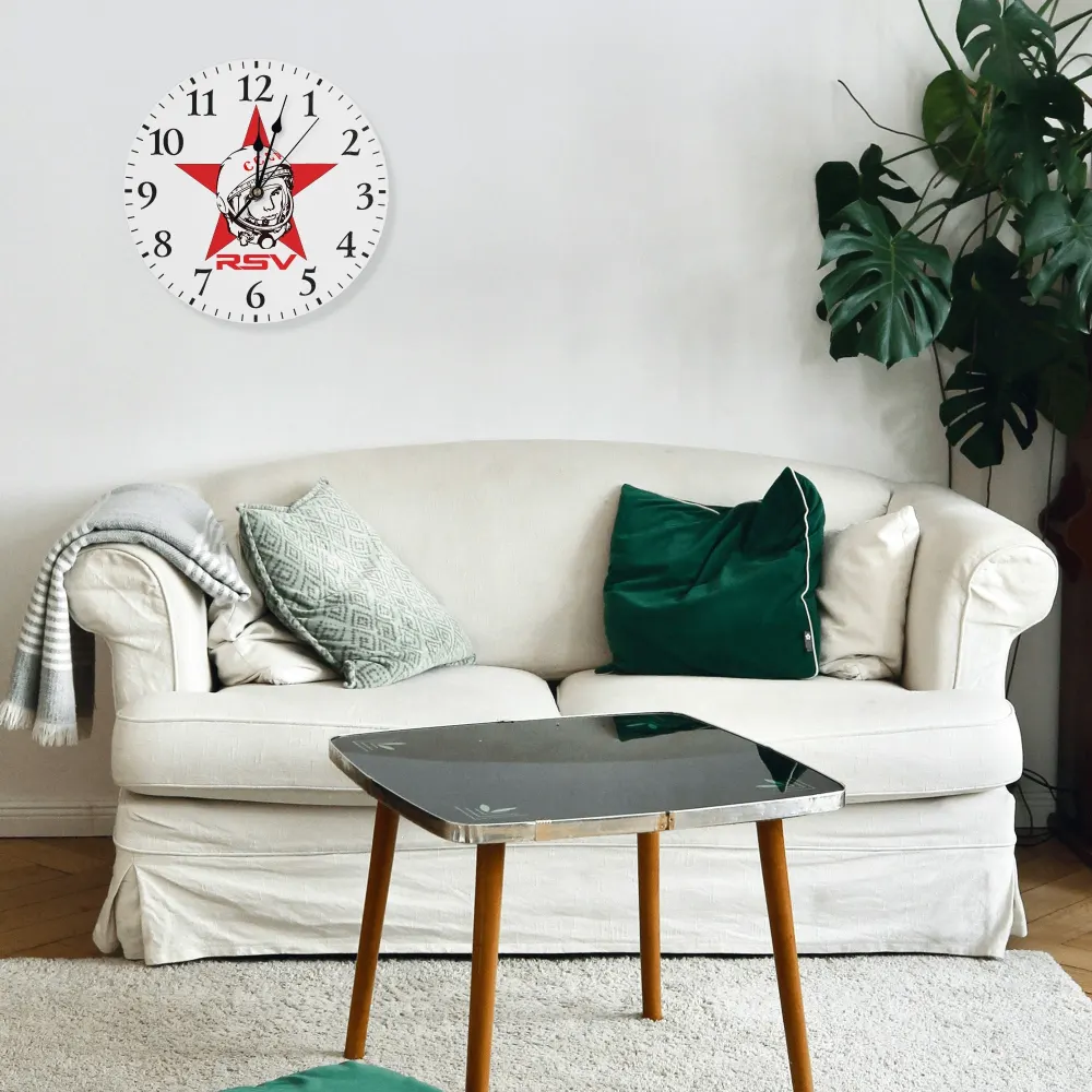 Personalized PVC Wall Clock Round Shape for Bedroom Farmhouse Decoration