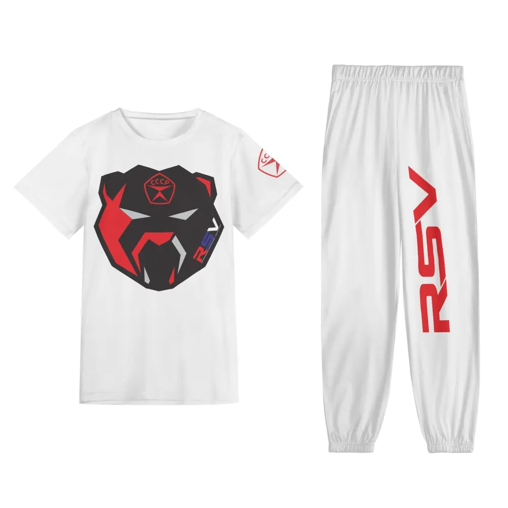 Unisex All-Over Print Adult Short Sleeve-Blouse Sports Set