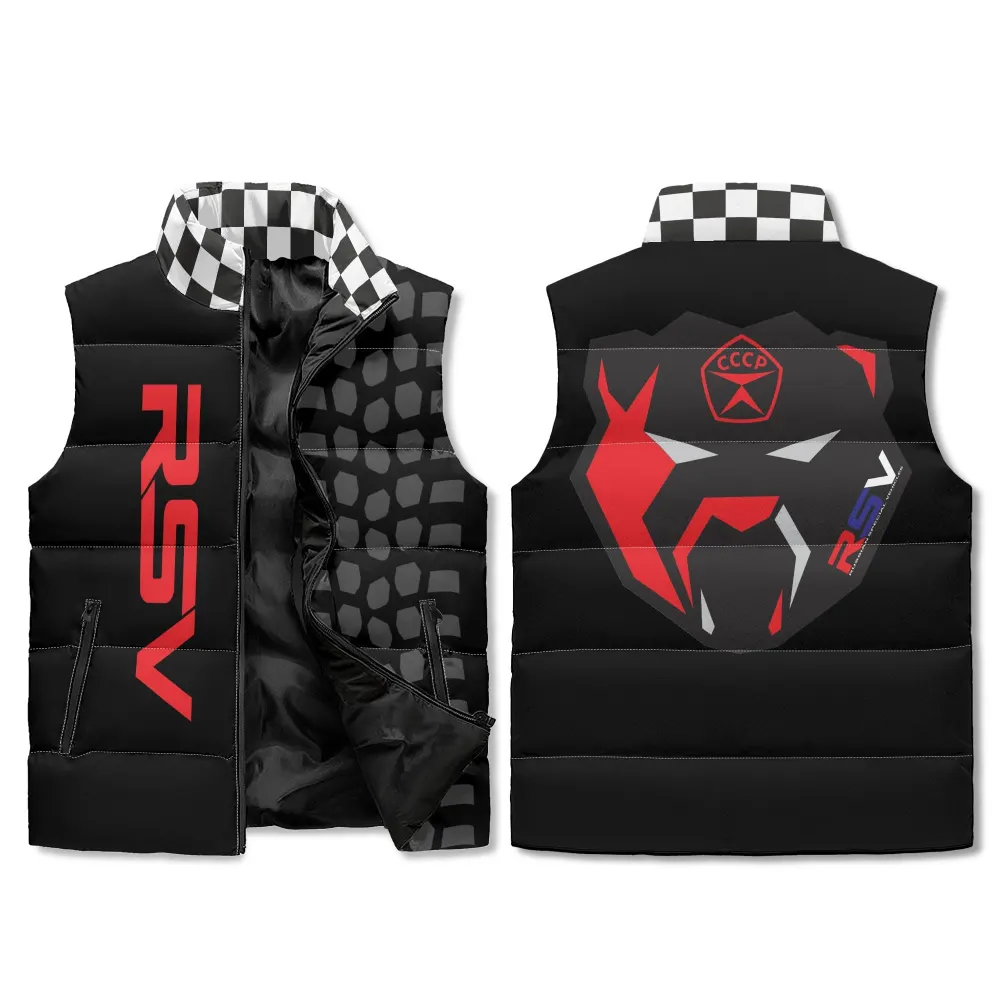 Unisex Lightweight All Over Printing Stand Collar Zip Up Puffer Vest