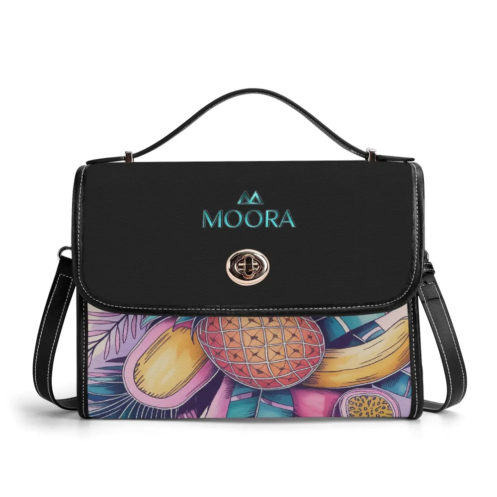 Lavender Cocktail-PU Leather Satchel Bag