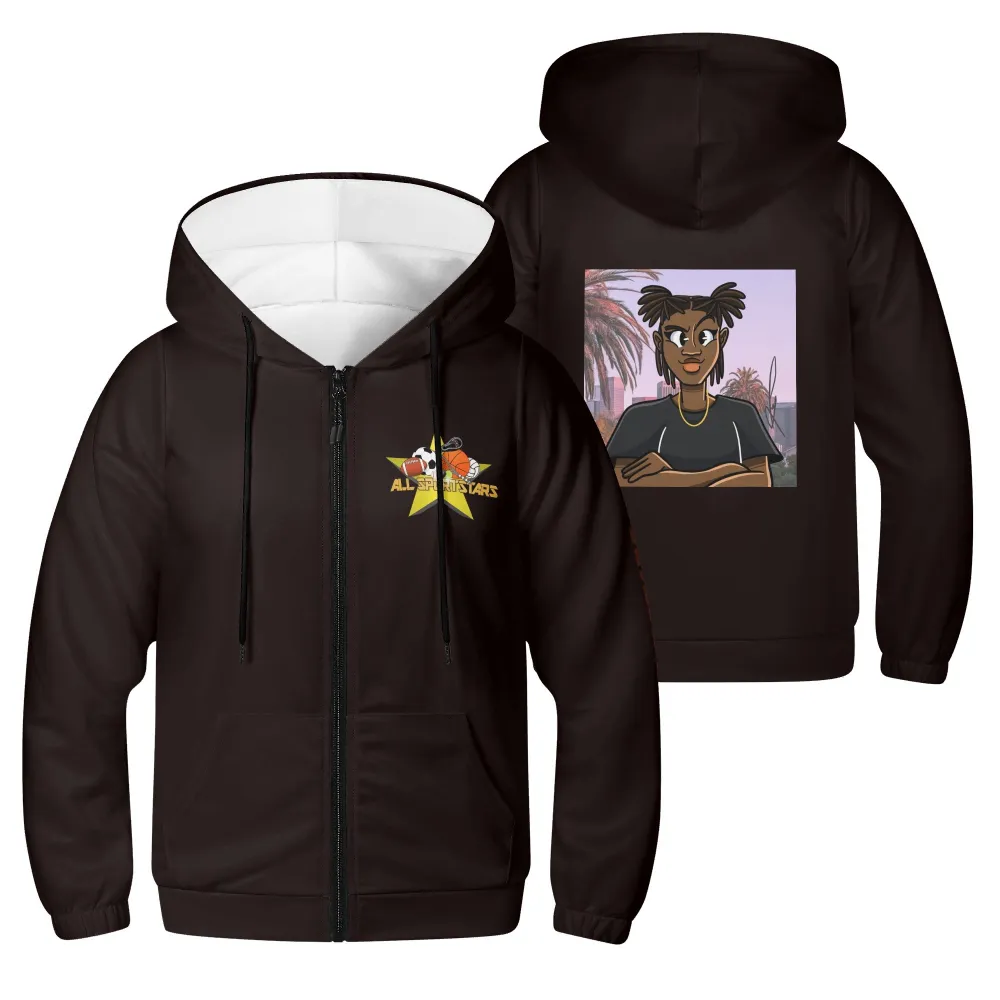 Youth Lightweight Girls Zipper Jumper Sweatshirt Hoodie