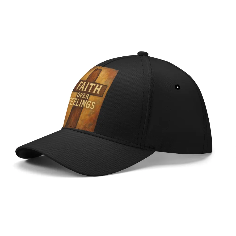 Unisex Faith Over Feelings Printed Hat - Ideal for Running, Hiking, Golf & Outdoor Activities