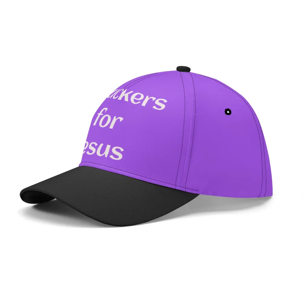 Truckers for Jesus Print Baseball Cap - Polyester Structured Hat with Pre-Curved Bill for Sun Protection