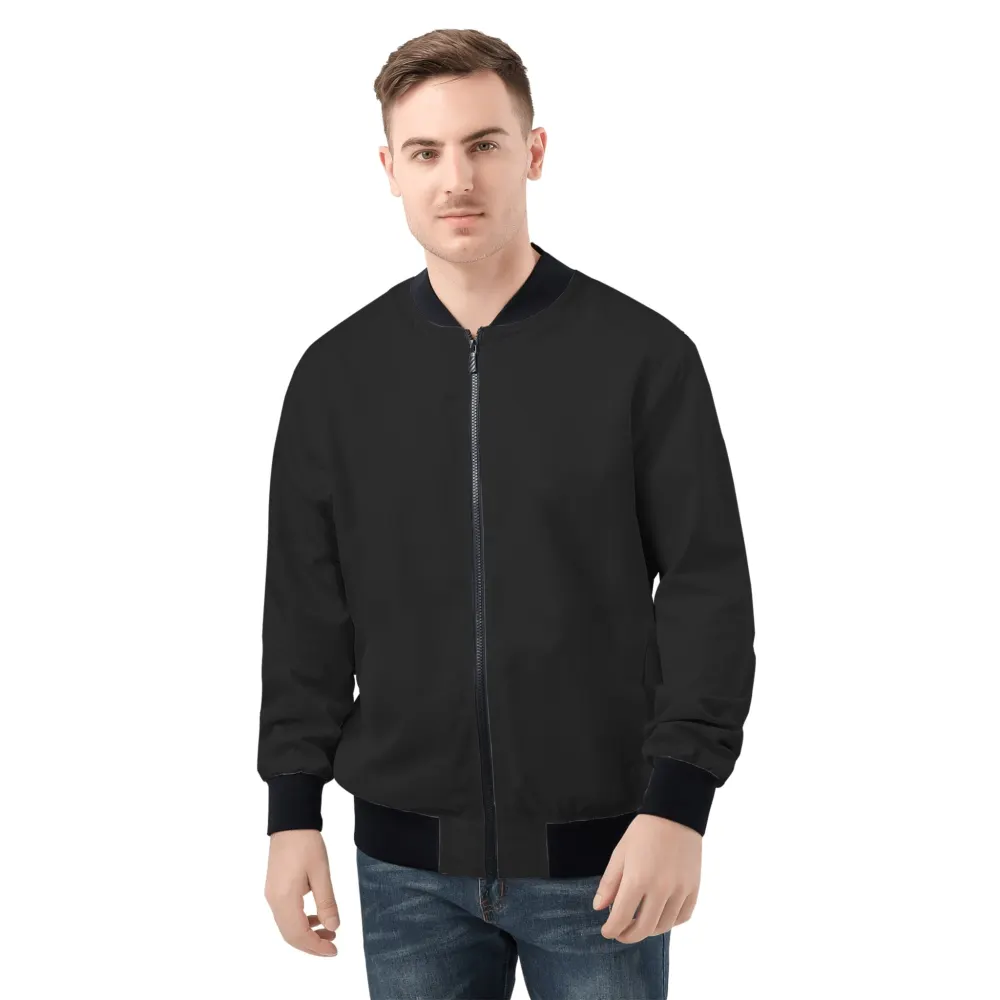 Men's black Zip Up Bomber Jacket