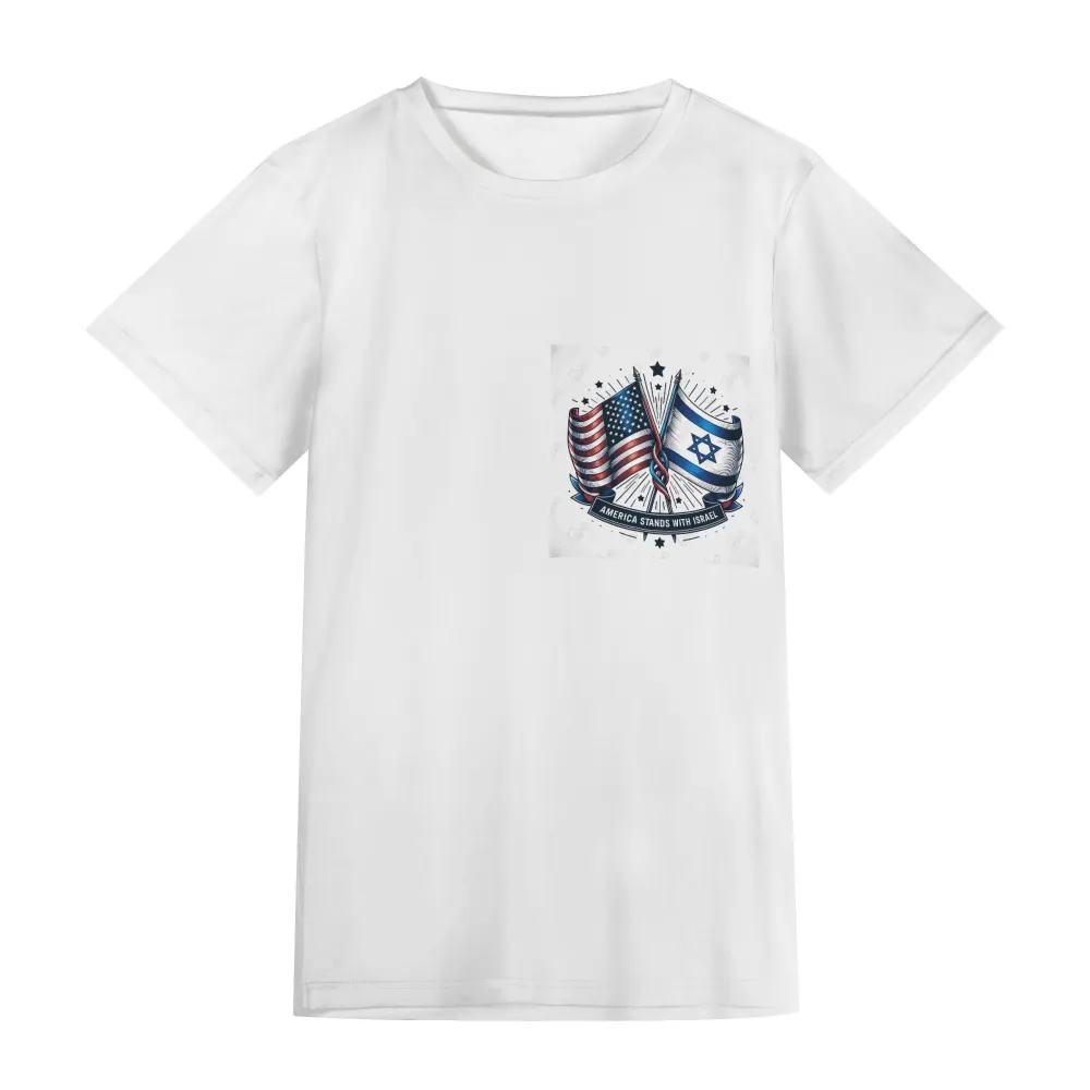 Breathable Cotton Design Adults Short Sleeve Gospel T-Shirt Support USA & Israel