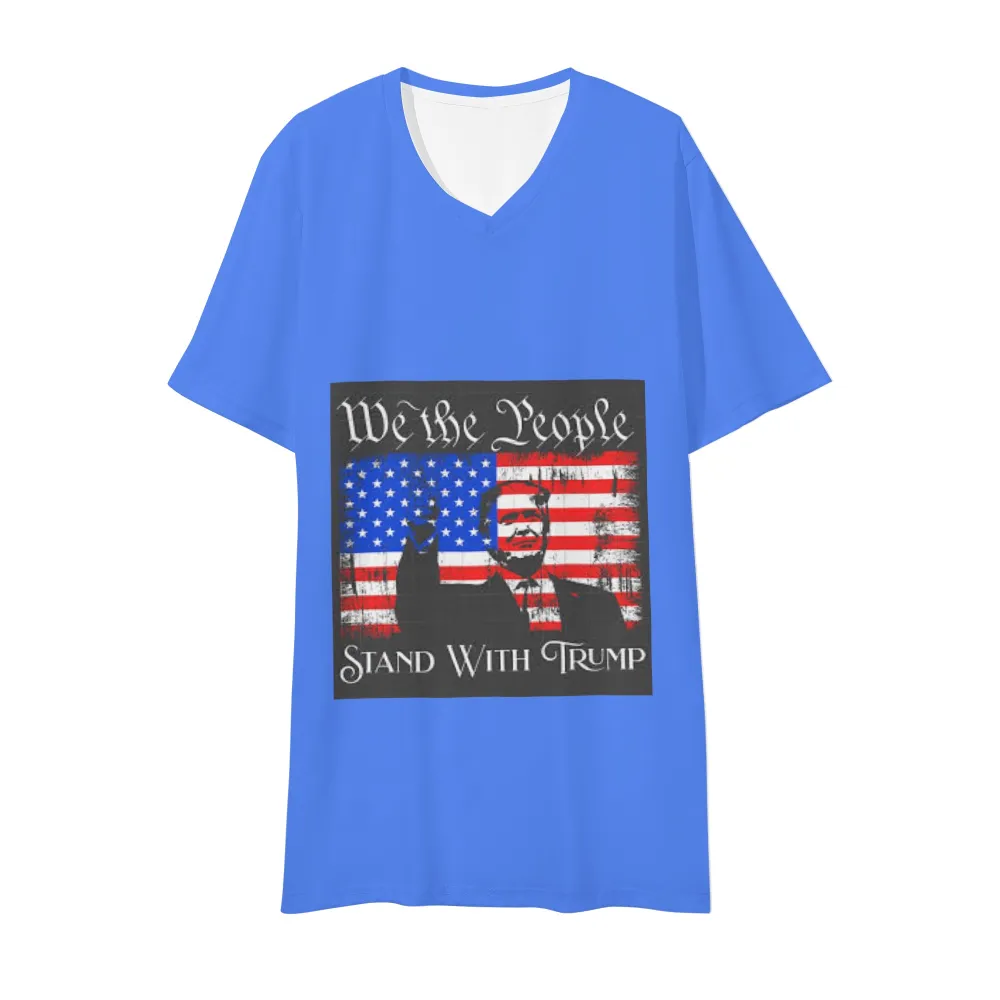 Men's Short Sleeve T Shirt V Neck American Tees