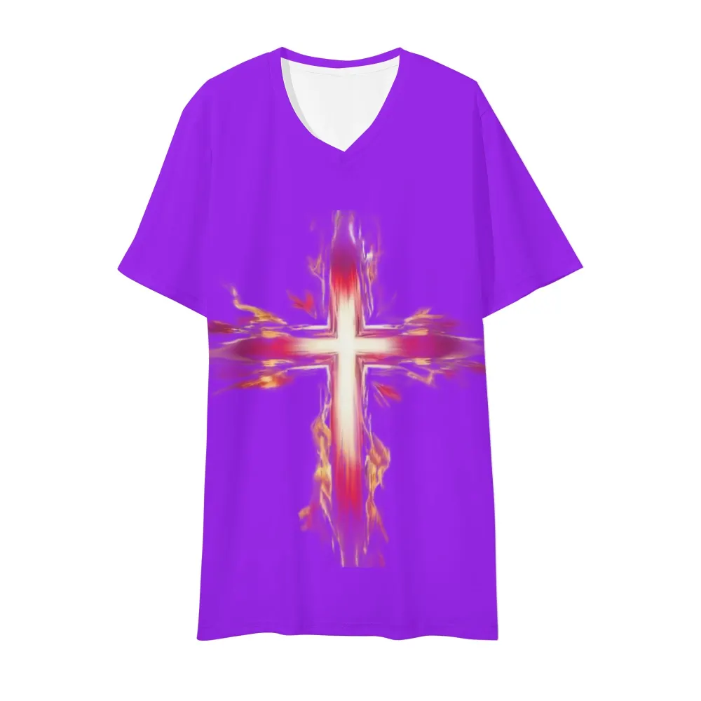 Flaming Cross Design T-Shirt - Great Gift for Family and Friends